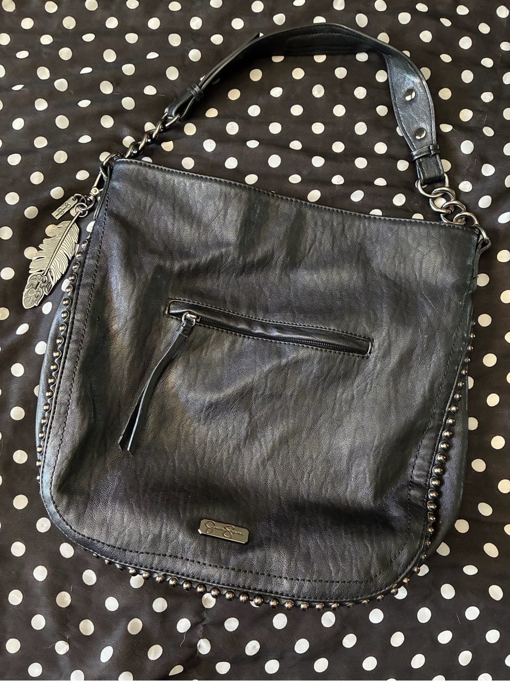 Jessica Simpson Black Women's Leather Purse - Shoulder bag
